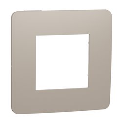 Plaque de finition Unica Studio Color NU280226 Taupe liseré Blanc 1 poste