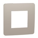 Plaque de finition Unica Studio Color NU280226 Taupe liseré Blanc 1 poste