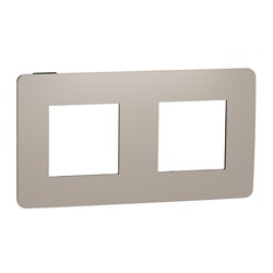 Plaque de finition Unica Studio Color NU280428 Taupe liseré Anthracite 2 postes