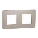 Plaque de finition Unica Studio Color NU280428 Taupe liseré Anthracite 2 postes