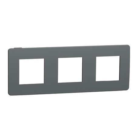 Plaque de finition Unica Studio Color NU280622 Gris foncé liseré Anthracite 3 postes Plaque de finition Unica Studio Color NU280622 Gris foncé liseré Anthracite 3 postes