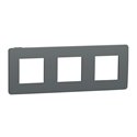 Plaque de finition Unica Studio Color NU280622 Gris foncé liseré Anthracite 3 postes