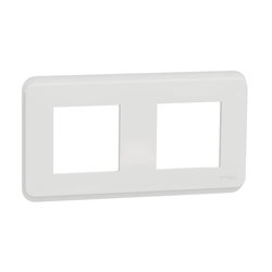 Plaque de finition Unica Pro NU400418 Blanc 2 postes