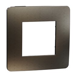 Plaque de finition Unica Studio Métal N NU280253M Black aluminium liseré Anthracite 1 poste