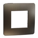 Plaque de finition Unica Studio Métal N NU280253M Black aluminium liseré Anthracite 1 poste