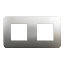 Plaque de finition Unica Studio Métal N NU280456M Aluminium liseré Anthracite 2 postes