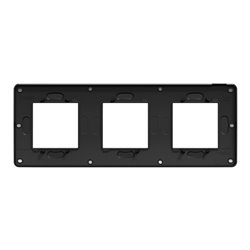 Plaque de finition Unica Studio Métal N NU280653M Black aluminium liseré Anthracite 3 postes
