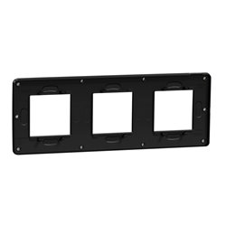 Plaque de finition Unica Studio Métal N NU280653M Black aluminium liseré Anthracite 3 postes