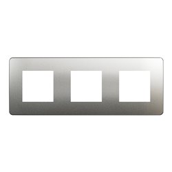 Plaque de finition Unica Studio Métal N NU280653M Black aluminium liseré Anthracite 3 postes