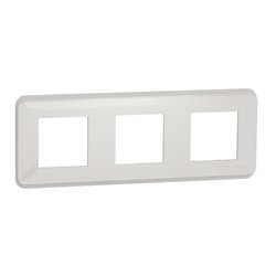 Plaque de finition Unica Pro NU400618 Blanc 3 postes
