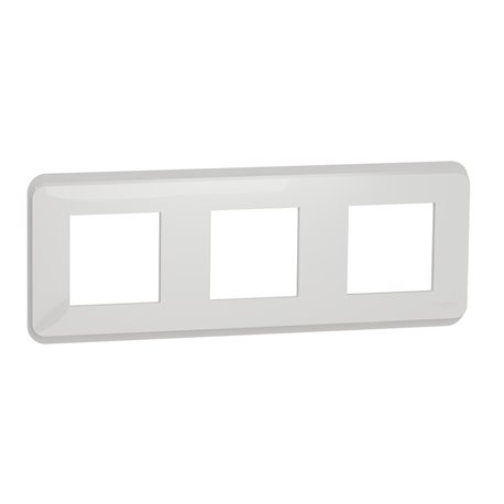 Plaque de finition Unica Pro NU400618 Blanc 3 postes