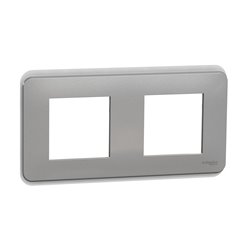 Plaque de finition Unica Pro NU400430 Aluminium 2 postes