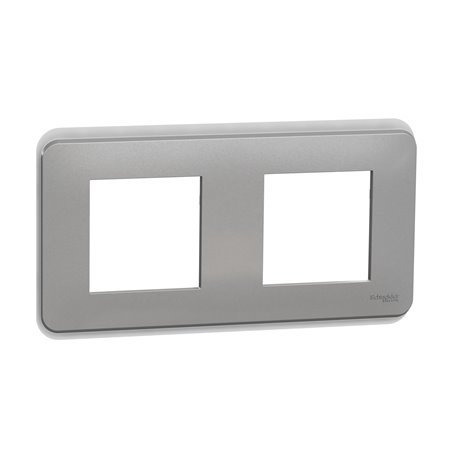 Plaque de finition Unica Pro NU400430 Aluminium 2 postes Plaque de finition Unica Pro NU400430 Aluminium 2 postes