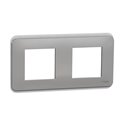 Plaque de finition Unica Pro NU400430 Aluminium 2 postes