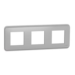 Plaque de finition Unica Pro NU400630 Aluminium 3 postes