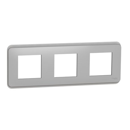 Plaque de finition Unica Pro NU400630 Aluminium 3 postes Plaque de finition Unica Pro NU400630 Aluminium 3 postes