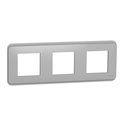 Plaque de finition Unica Pro NU400630 Aluminium 3 postes