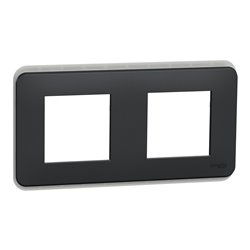 Plaque de finition Unica Pro NU400454 Anthracite 2 postes
