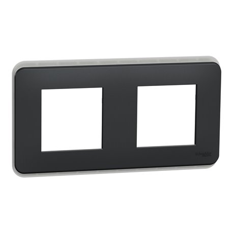 Plaque de finition Unica Pro NU400454 Anthracite 2 postes