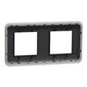 Plaque de finition Unica Pro NU400454 Anthracite 2 postes