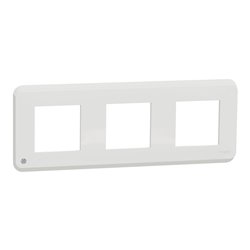 Plaque de finition Unica Pro NU400620 Blanc antibactérien 3 postes