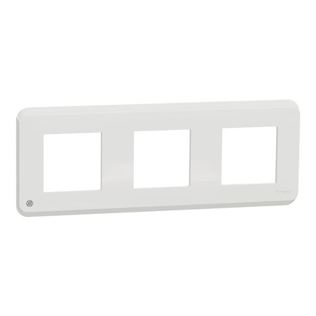 Plaque de finition Unica Pro NU400620 Blanc antibactérien 3 postes
