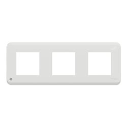 Plaque de finition Unica Pro NU400620 Blanc antibactérien 3 postes