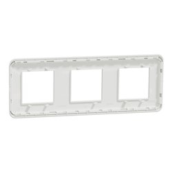 Plaque de finition Unica Pro NU400620 Blanc antibactérien 3 postes
