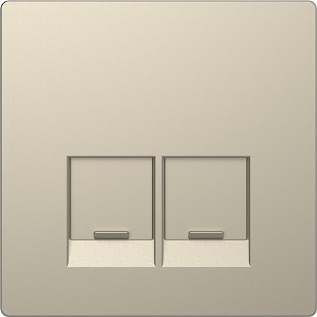 Enjoliveur pour prise double RJ45 Actassi S-One D-Life MTN4572-6033 blanc sable 