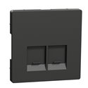 Enjoliveur pour prise double RJ45 Actassi S-One D-Life MTN4572-6034 anthracite 