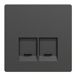 Enjoliveur pour prise double RJ45 Actassi S-One D-Life MTN4572-6034 anthracite 