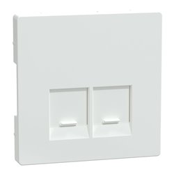 Enjoliveur pour prise double RJ45 Actassi S-One D-Life MTN4572-6035 blanc lotus 