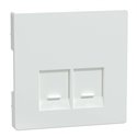 Enjoliveur pour prise double RJ45 Actassi S-One D-Life MTN4572-6035 blanc lotus 