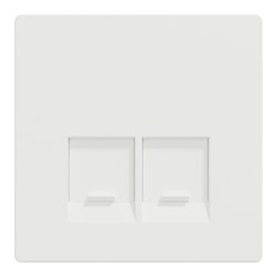 Enjoliveur pour prise double RJ45 Actassi S-One D-Life MTN4572-6037 blanc nordic mat 