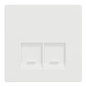 Enjoliveur pour prise double RJ45 Actassi S-One D-Life MTN4572-6037 blanc nordic mat 