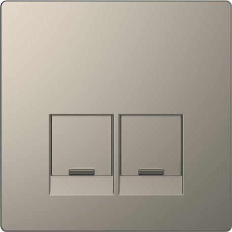 Enjoliveur pour prise double RJ45 Actassi S-One D-Life MTN4572-6050 nickel 