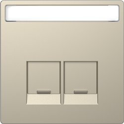 Enjoliveur prise double RJ45 S-One porte-étiquette D-Life MTN4574-6033 blanc sable porte-étiquette