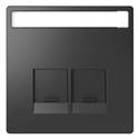 Enjoliveur prise double RJ45 S-One porte-étiquette D-Life MTN4574-6034 anthracite porte-étiquette