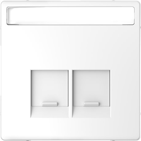 Enjoliveur prise double RJ45 S-One porte-étiquette D-Life MTN4574-6035 blanc lotus porte-étiquette
