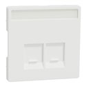Enjoliveur prise double RJ45 S-One porte-étiquette D-Life MTN4574-6037 blanc nordic mat porte-étiquette