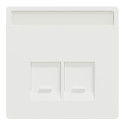 Enjoliveur prise double RJ45 S-One porte-étiquette D-Life MTN4574-6037 blanc nordic mat porte-étiquette