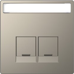 Enjoliveur prise double RJ45 S-One porte-étiquette D-Life MTN4574-6050 nickel porte-étiquette