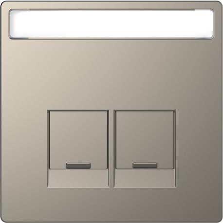 Enjoliveur prise double RJ45 S-One porte-étiquette D-Life MTN4574-6050 nickel porte-étiquette