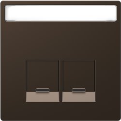 Enjoliveur prise double RJ45 S-One porte-étiquette D-Life MTN4574-6052 mocca porte-étiquette