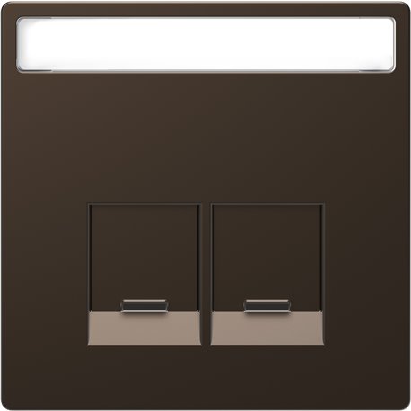 Enjoliveur prise double RJ45 S-One porte-étiquette D-Life MTN4574-6052 mocca porte-étiquette
