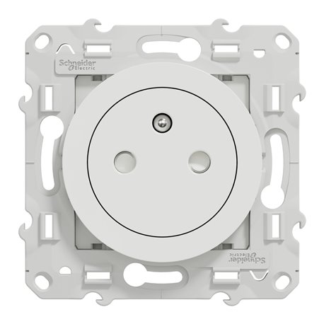 Lot de 100 prises de courant 2P+T affleurante S520052 Odace  S524052P Blanc 