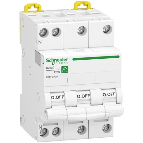 Disjoncteur Resi9 XPR9PFC720 3P+N 20 A Courbe C