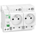 Combiné disjoncteur + 2 prises Resi9 XE R9ECS616 1P+N 16 A Courbe C
