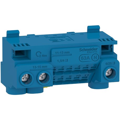 Bornier neutre Resi9 LGYT1N14 14 trous auto 11x1,5 à 4² - vis 3x6 à 25² Bornier neutre Resi9 LGYT1N14 14 trous auto 11x1,5 à 4² - vis 3x6 à 25²