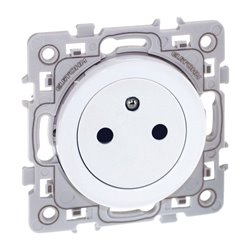 Lot de 10 Prises 2P+T affleurante Blanc
